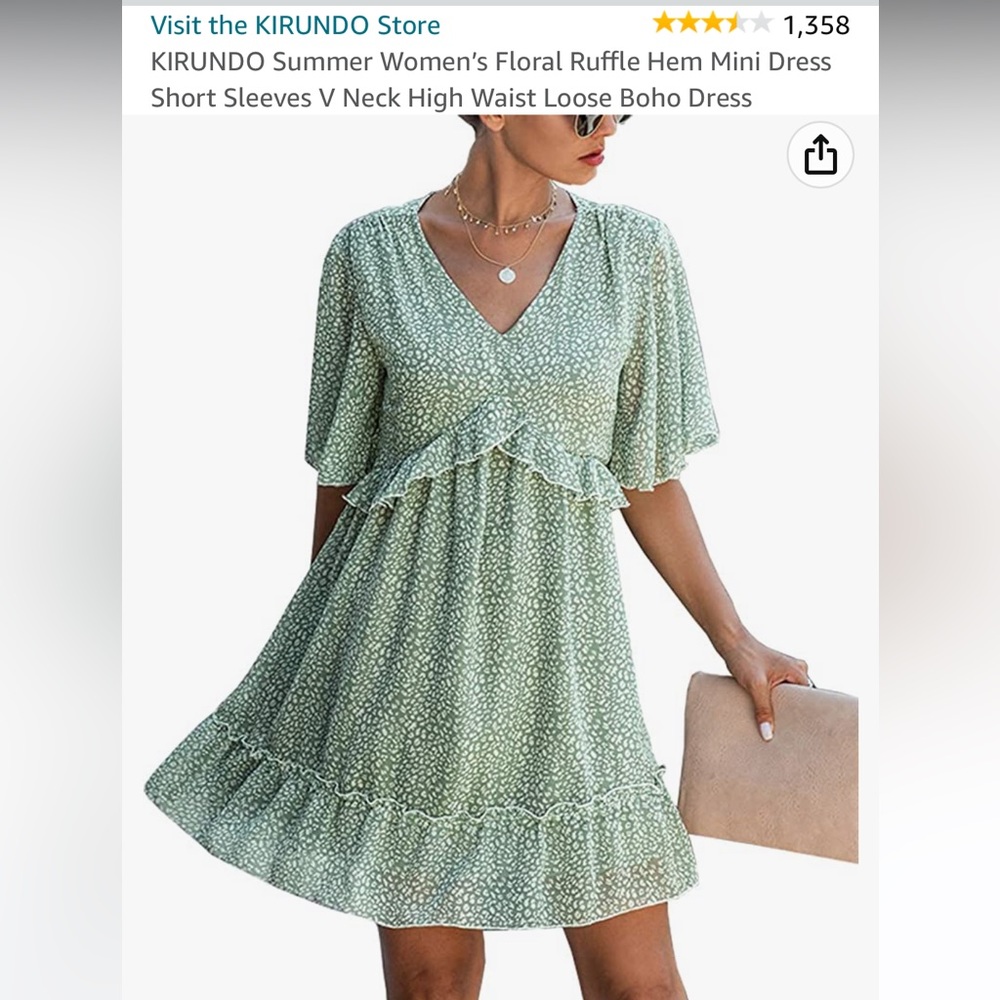KIRUNDO Summer Womenโs Floral Ruffle Hem Mini Dress